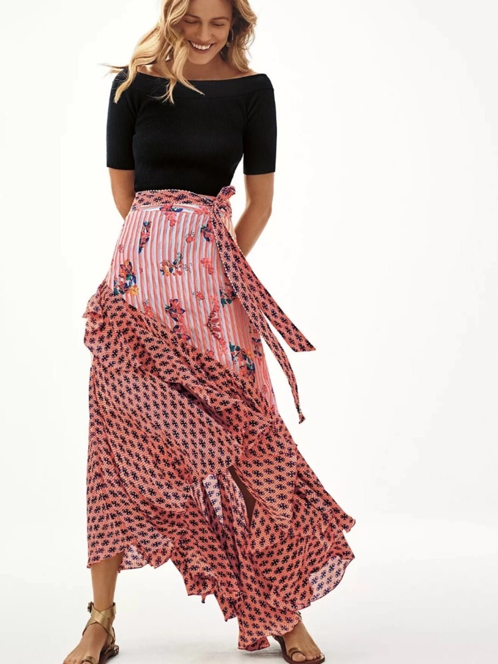 Anthropologie Casablanca Maxi Skirt   By Bhanuni By Jyoti Mixed-Print